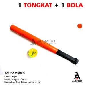 Tongkat Kasti 1 + Bola 1 (Tanpa Merek)